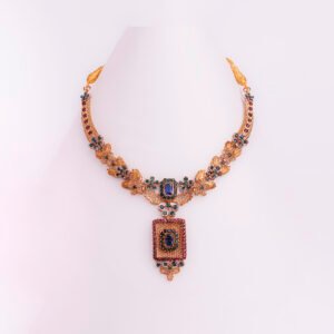 Necklace-set with multi-colored stones