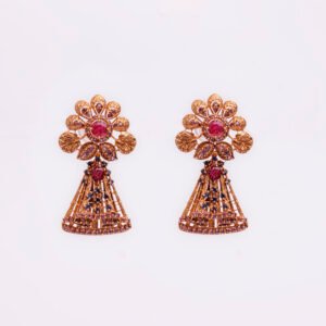 Necklace-Set with zircons and colored stones