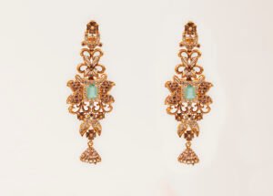 21K Gold Bridal Necklace with Emerald Accent