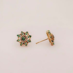 Elegant Floral Emerald Jewelry Set