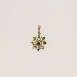Elegant Floral Emerald Jewelry Set