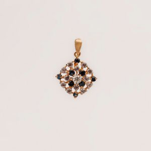 Elegant 21K Gold Sapphire Locket Set