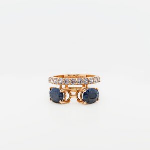 Dual Sapphire Elegance Ring Set