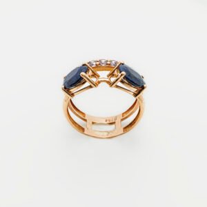 Dual Sapphire Elegance Ring Set