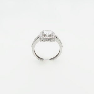 Radiant Zircon Sparkle Ring in 21K Gold