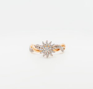 21K Gold Twisted Zircon Ring