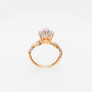 21K Gold Twisted Zircon Ring