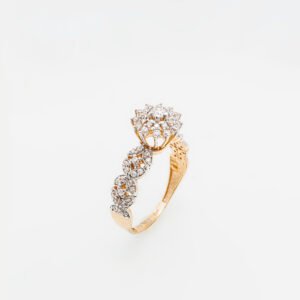 21K Gold Zircon Cluster Ring