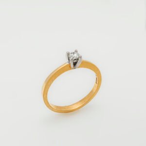 21K Gold Diamond Solitaire Ring