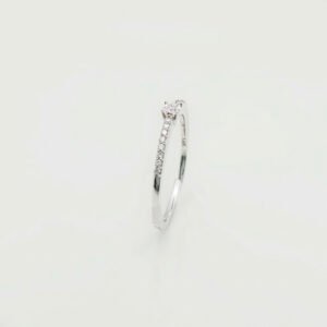 18K Gold Diamond Solitaire Band Ring