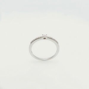 18K Gold Diamond Solitaire Band Ring