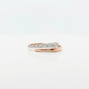 18K Gold Diamond Curved Band Ring
