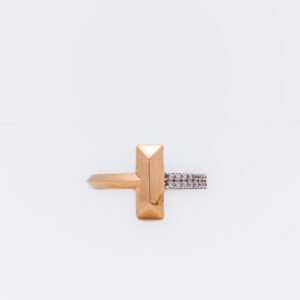 21k Gold Zircon Bar Ring