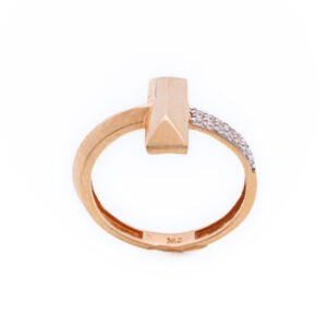 21k Gold Zircon Bar Ring
