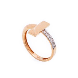 21k Gold Zircon Bar Ring